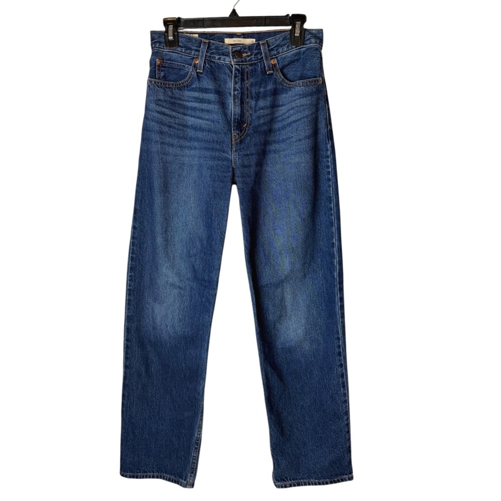 Levi's Dad Jeans Women 26 Blue Premium High Rise Straight Leg Denim Y2K Relaxed - Picture 2 of 12